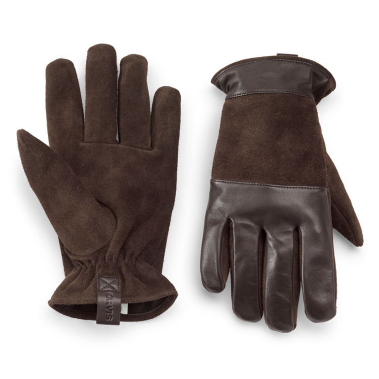 Rugged Leather and Suede Glove - DARK BROWN image number 0