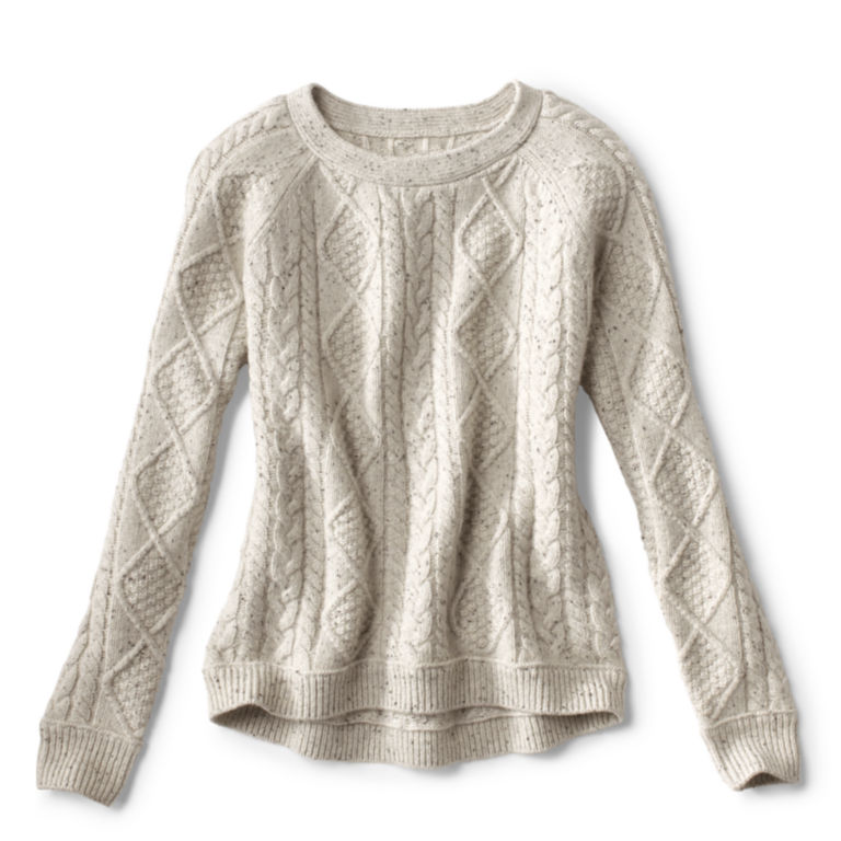 Donegal Cable Crew Sweater - LIGHT GRAY image number 0
