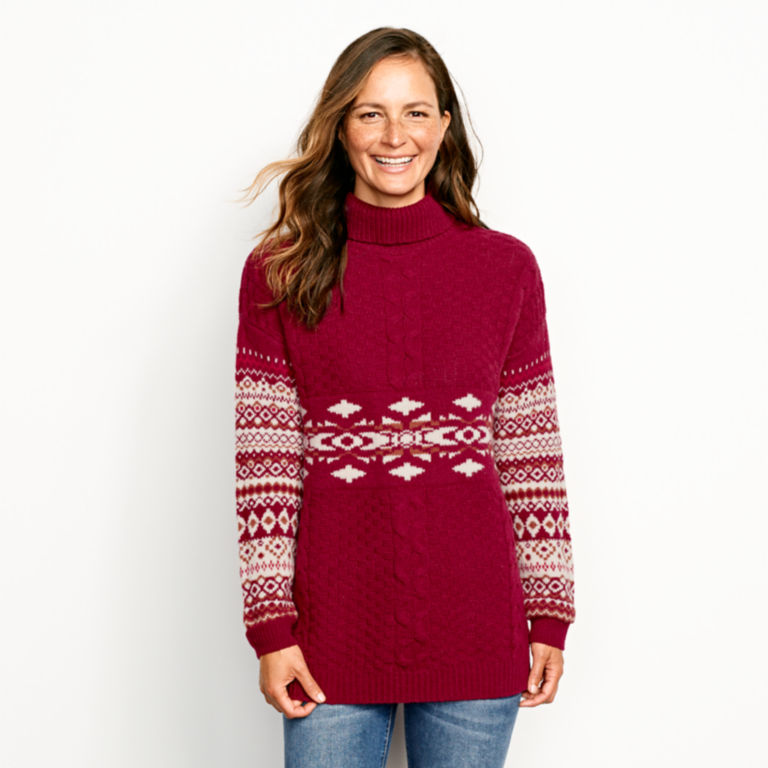 Alpine Fair Isle And Cable Turtleneck Sweater -  image number 0
