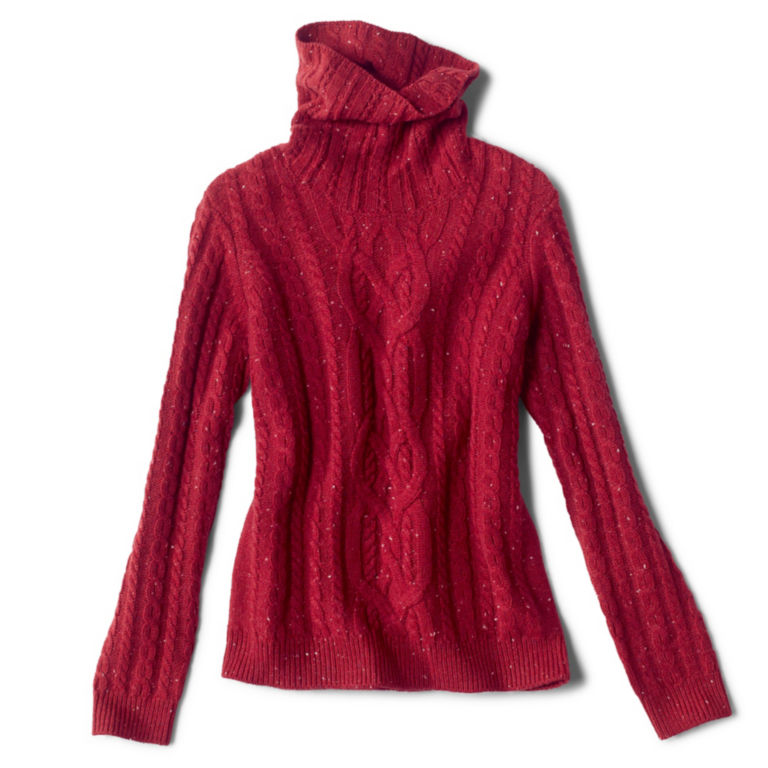 Donegal Cable Turtleneck Sweater - BEET image number 0