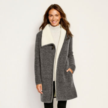 Left Bank Double-Knit Sweater Coat - CHARCOALimage number 1
