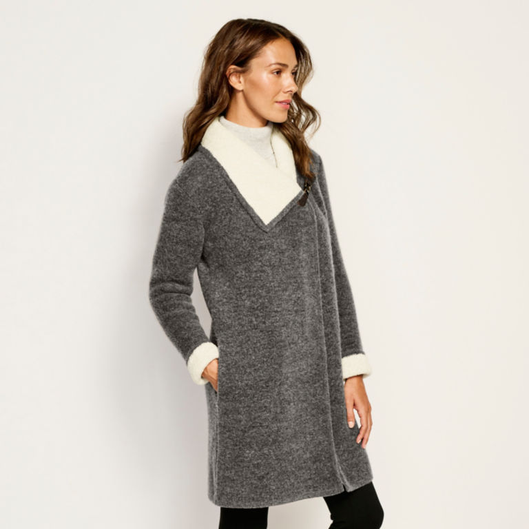 Left Bank Double-Knit Sweater Coat - CHARCOAL image number 2