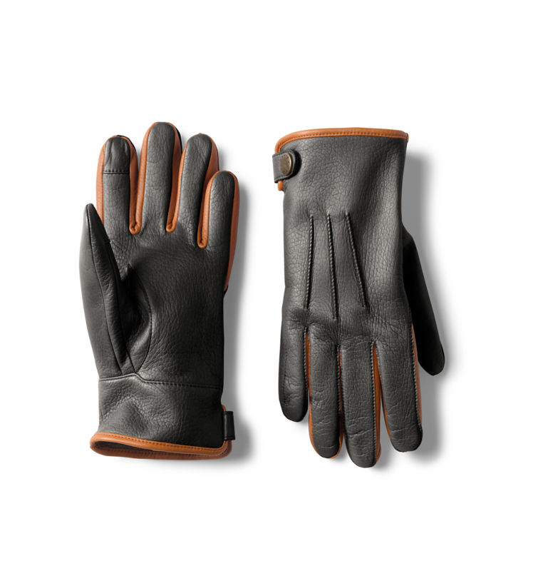 Women&rsquo;s Dorset Cashmere-Lined Leather Driving Gloves - BLACK