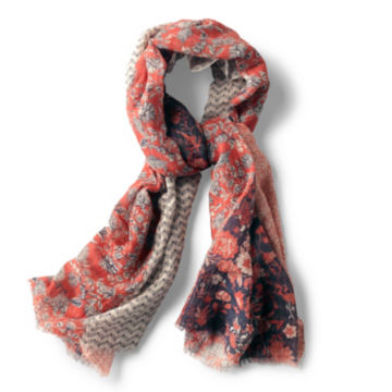 Mixed Floral Printed Oblong Scarf -  image number 0