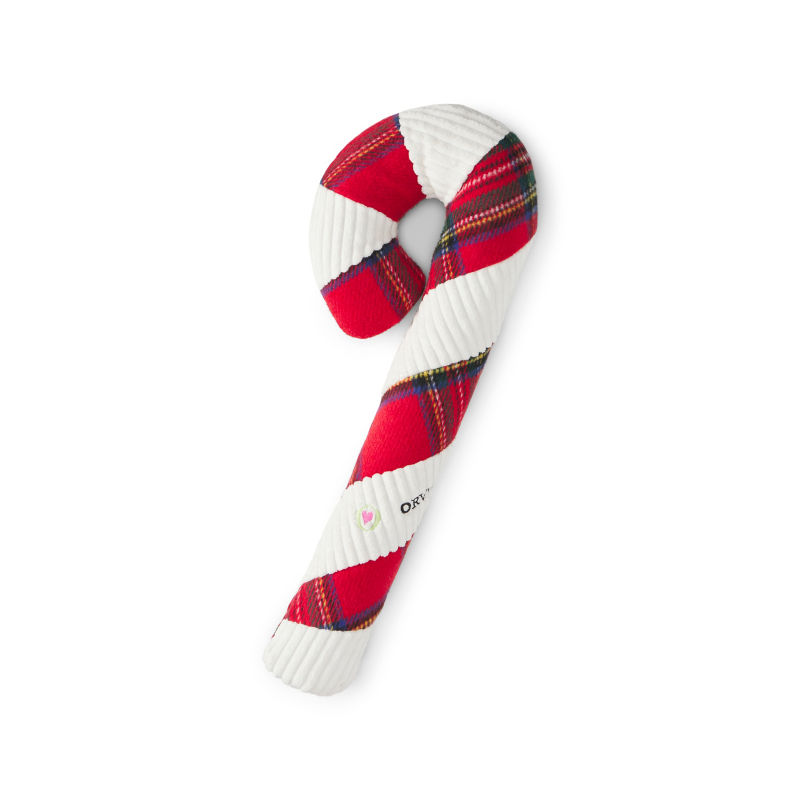 Jumbo Plaid Candy Cane Dog Toy - TARTAN