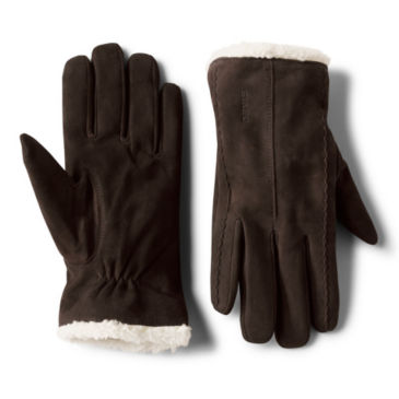 Women’s Suede Sherpa-Lined Gloves - 