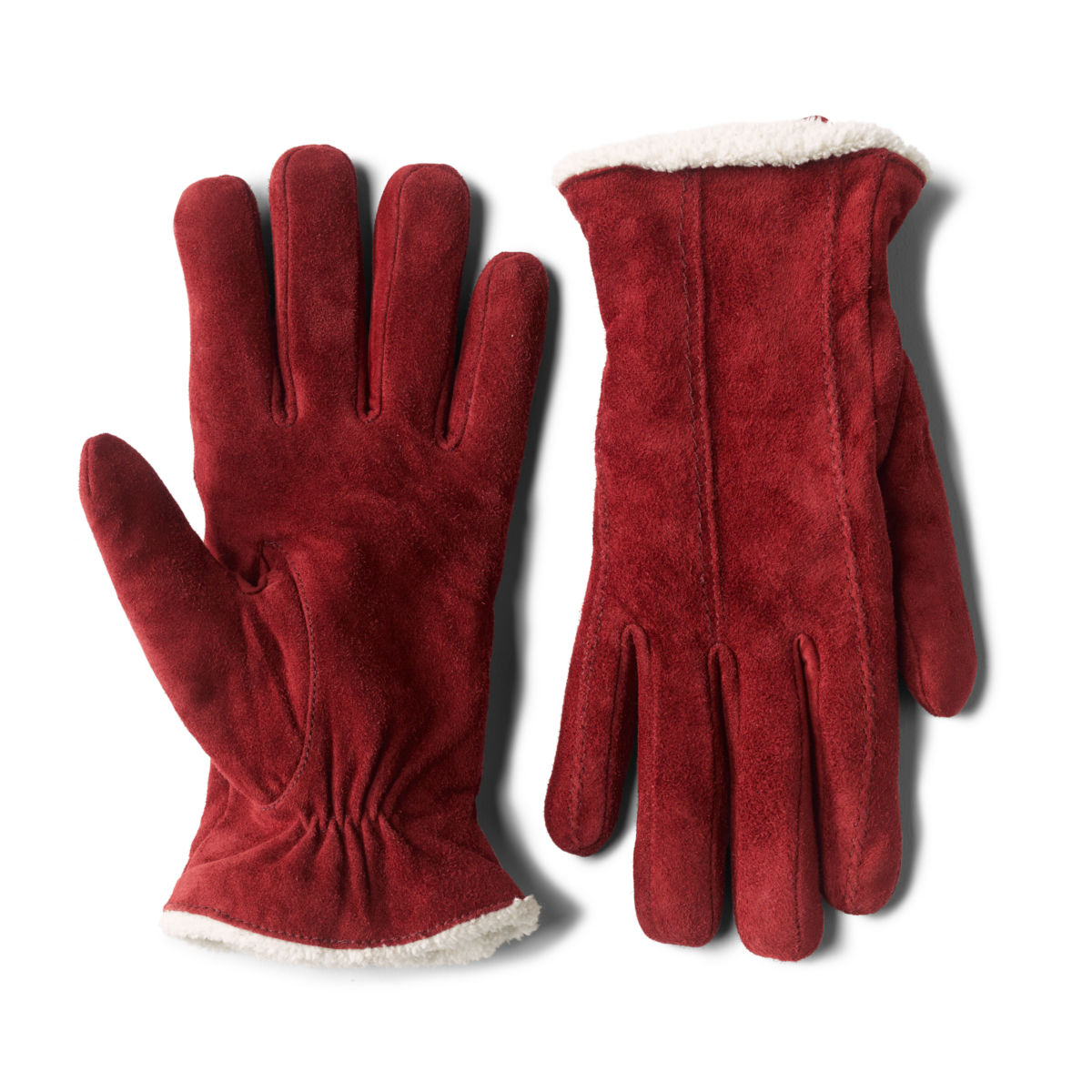 Suede Sherpa-Lined Gloves - GARNETimage number 0
