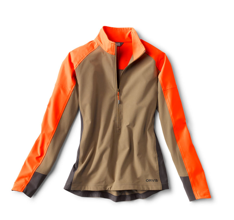 Women&rsquo;s PRO LT Softshell Pullover - TAN/BLAZE image number 1