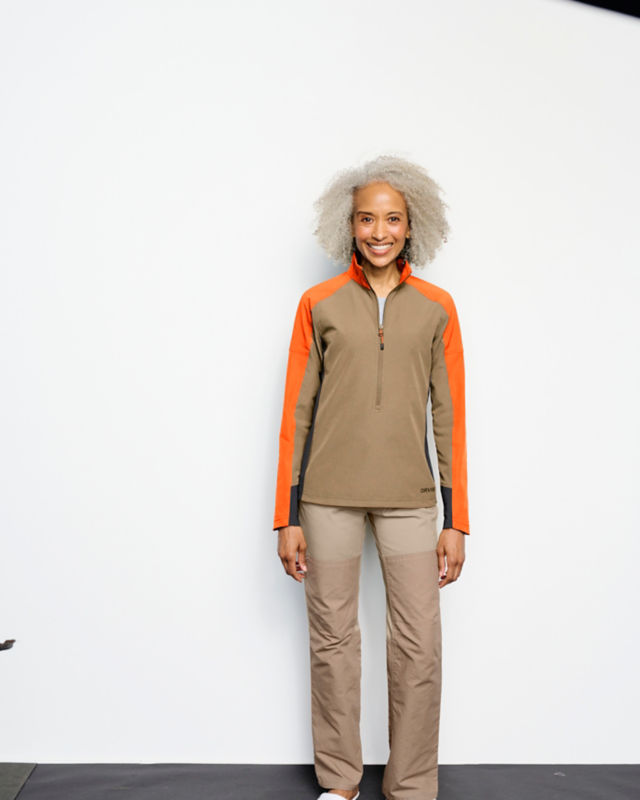 Women&rsquo;s PRO LT Softshell Pullover - TAN/BLAZE image number 0
