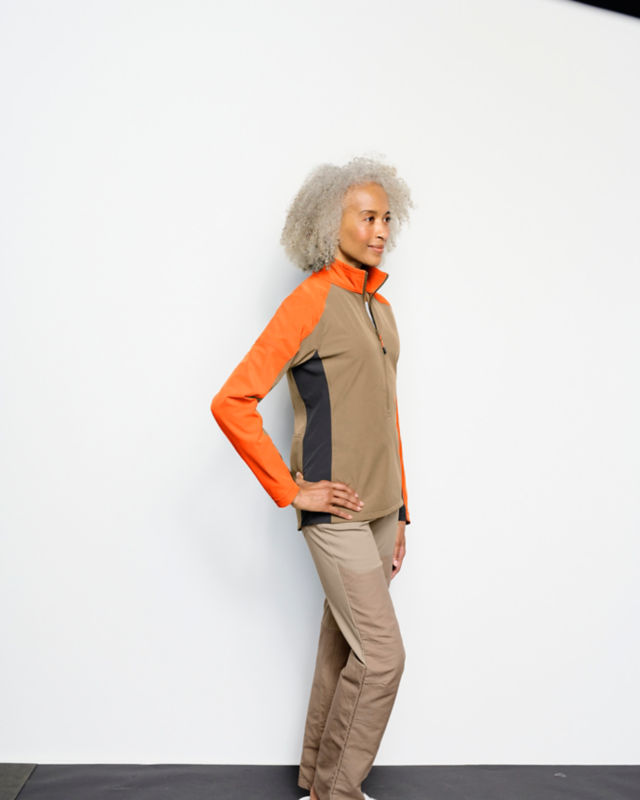 Women&rsquo;s PRO LT Softshell Pullover - TAN/BLAZE image number 2