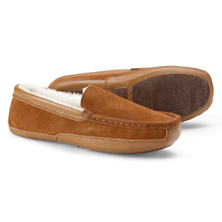 Suede & Shearling Slippers - TAN image number 0
