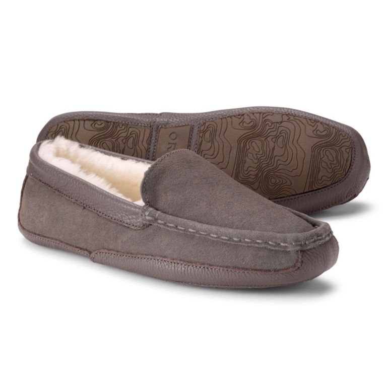 Suede & Shearling Slippers - GREY SUEDE image number 0