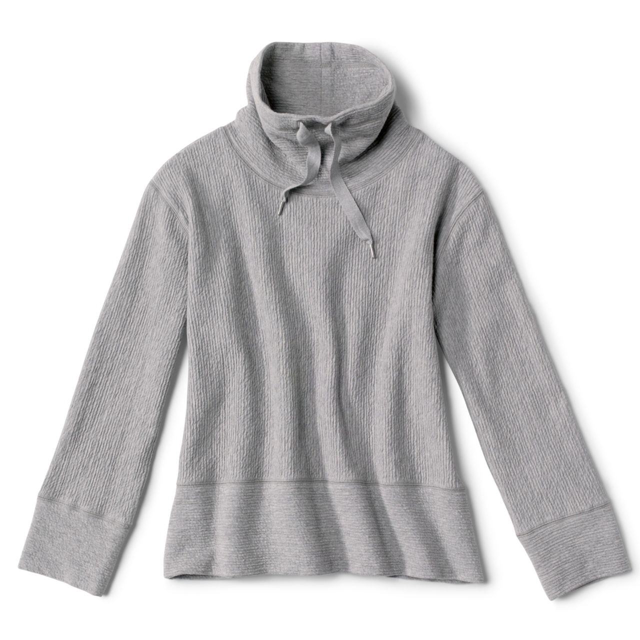 Textured Cowl Sweatshirt - HEATHERED TITANIUM image number 4