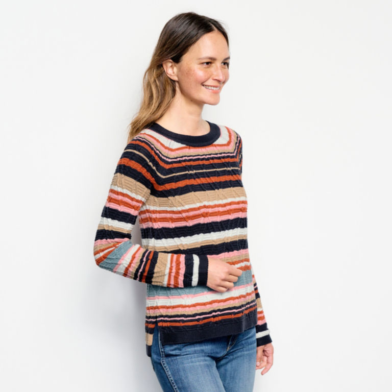 Multi Stripe Cable Sweater - MULTI STRIPE image number 2