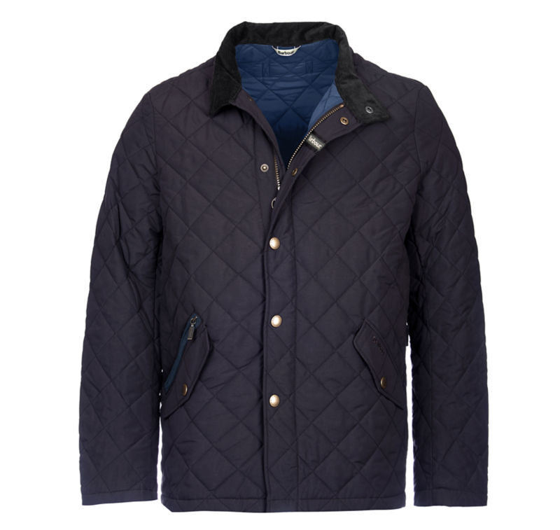 barbour shoveler quilted jacket navy