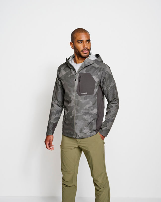 Men&rsquo;s PRO LT Softshell Hoodie - STEEL CAMO image number 1