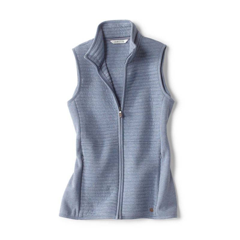 Orvis Lightweight Sweater Fleece Vest Marled Zip Front Stylish 