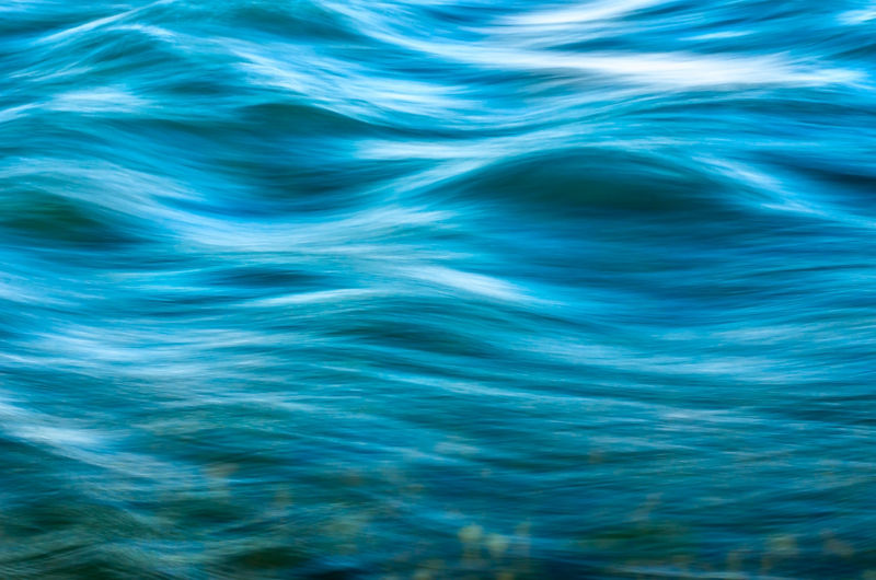 Currents on the surface of water.