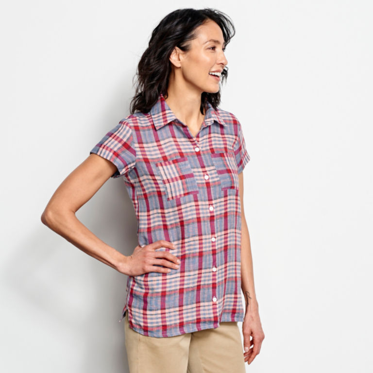 Linen Check Short-Sleeved Shirt -  image number 1
