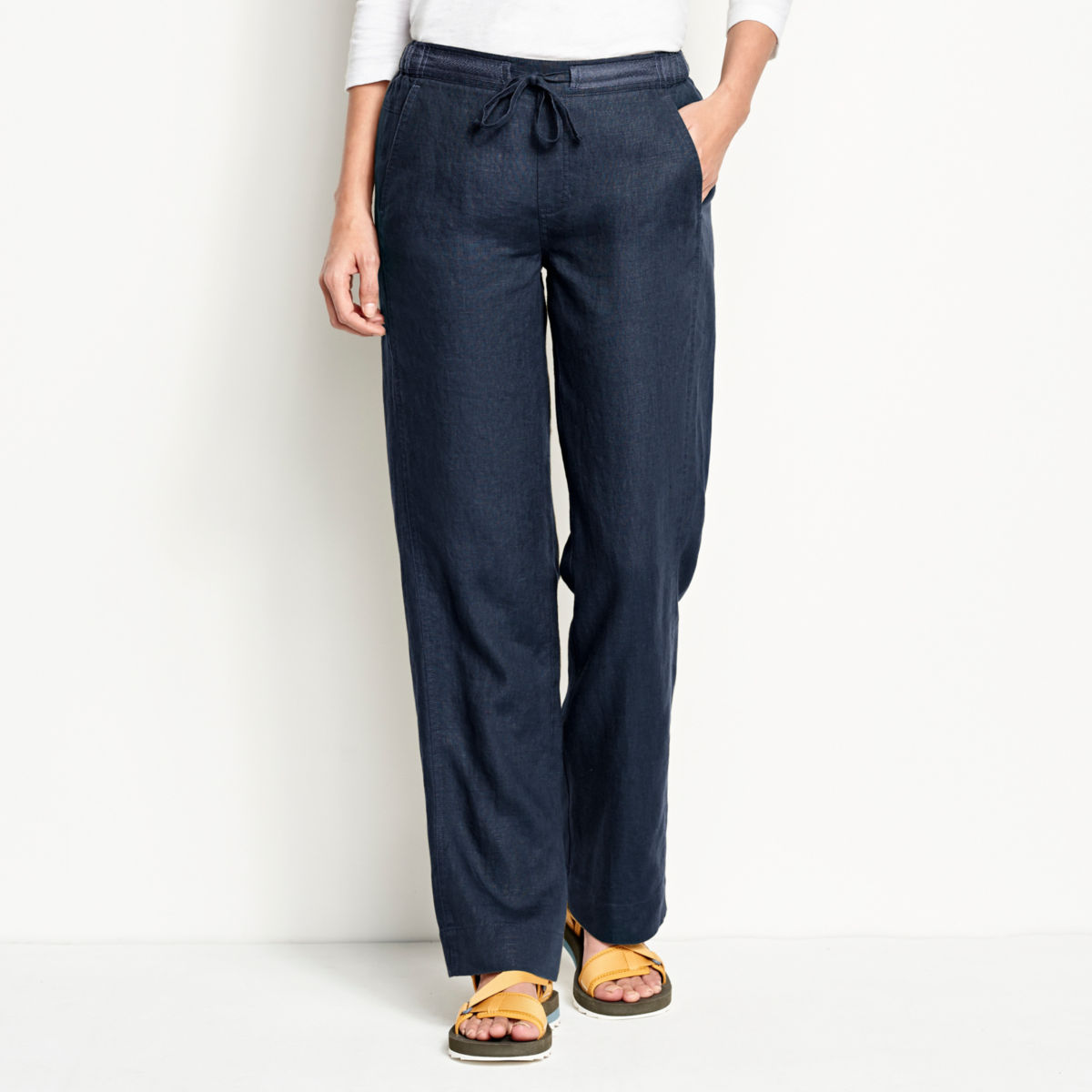 Performance Linen Relaxed Fit Wide Leg Pant - image number 0