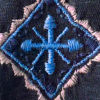 Embroidered V-Neck Short-Sleeved Top - NAVY