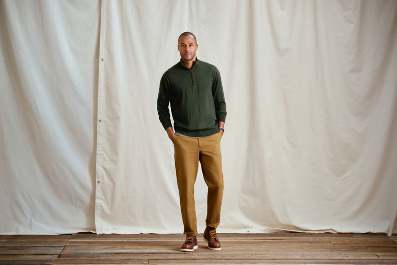 Merino Wool 1/4-Zip Sweater 2.0 - IVY image number 3