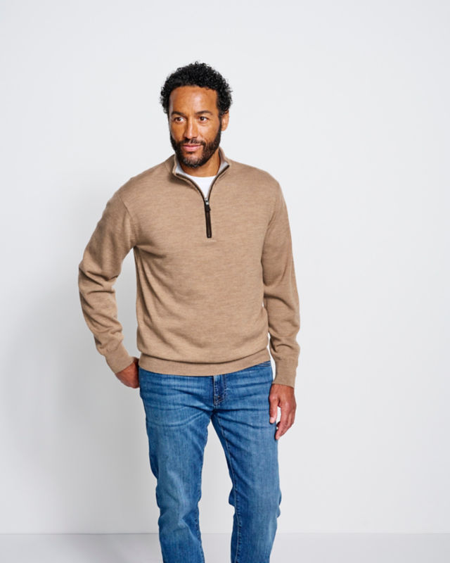 Merino Wool 1/4-Zip Sweater 2.0 - NAVY image number 1
