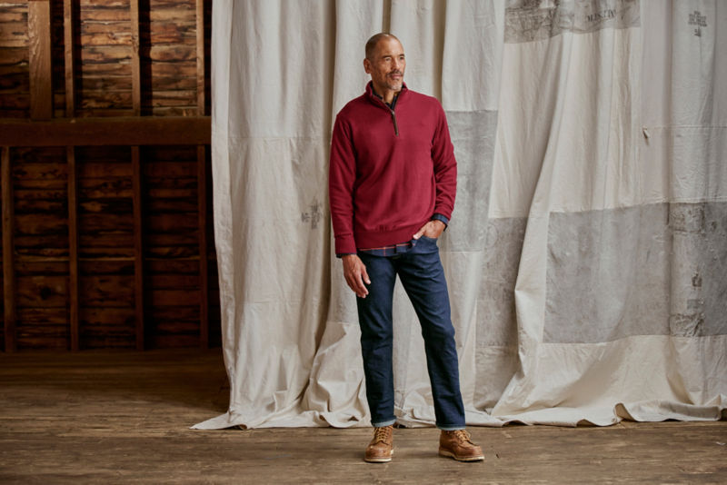 Merino Wool 1/4-Zip Sweater 2.0 - CRIMSON image number 0