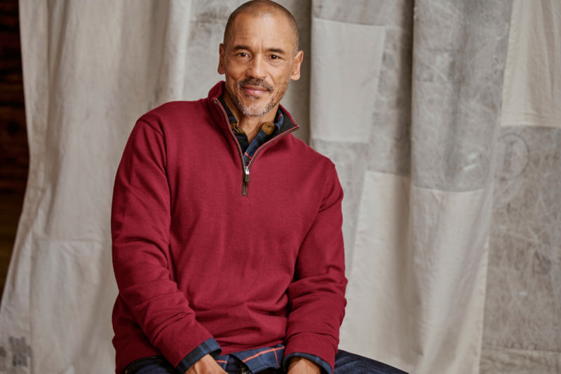 Merino Wool 1/4-Zip Sweater 2.0 - CRIMSON image number 1