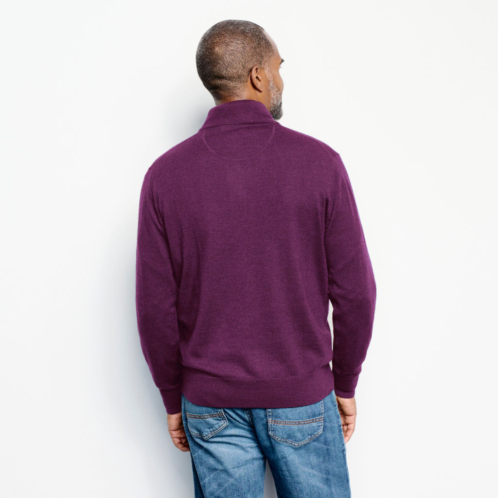 Merino Wool Quarter-Zip Sweater 2.0 - RAISIN image number 3