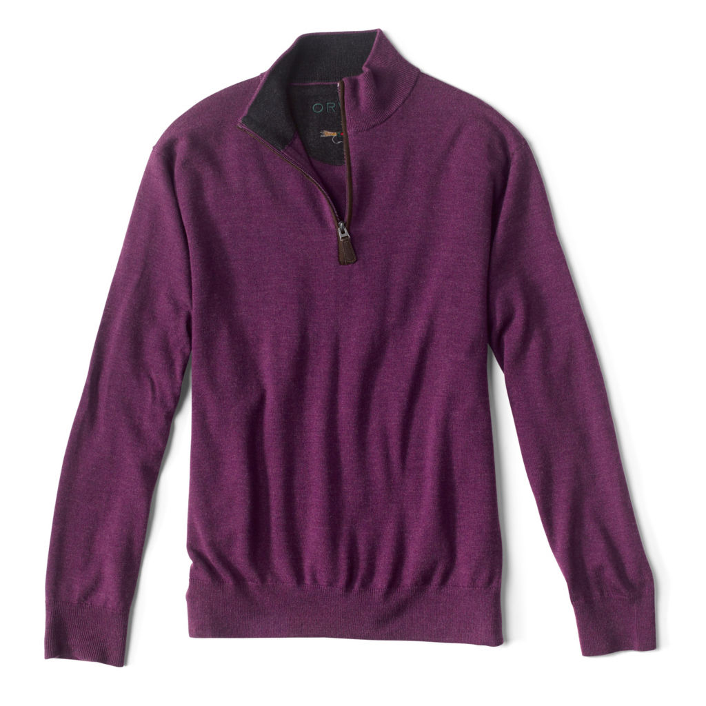Merino Wool Quarter-Zip Sweater 2.0 - RAISIN image number 0
