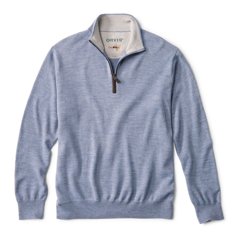 Merino Wool 1/4-Zip Sweater 2.0 - BLUE FOG