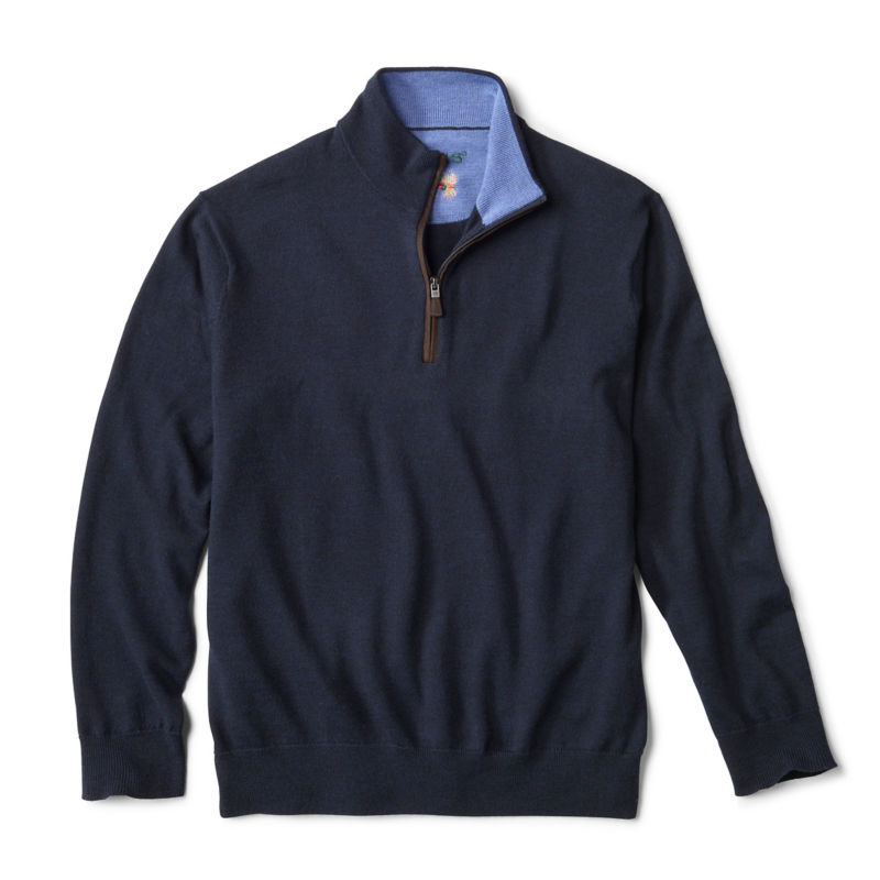 Merino Wool 1/4-Zip Sweater 2.0 - NAVY