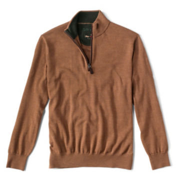 Merino Wool Quarter-Zip Sweater 2.0 in Dark Vicuna.