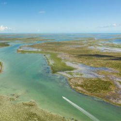 An aerial view of Bahamian waterways