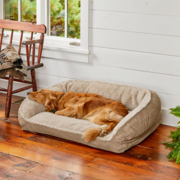 Orvis Memory Foam Bolster Dog Bed with Fleece - image number 1