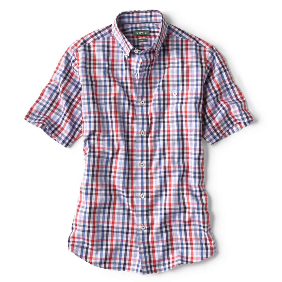 Medford Wrinkle-Free RWB Plaid Short-Sleeved Shirt - image number 0