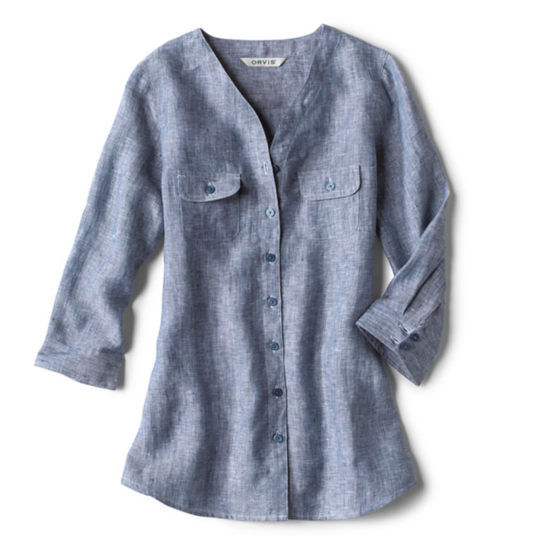 Lightweight Linen Three-Quarter-Sleeved Shirt -  image number 2