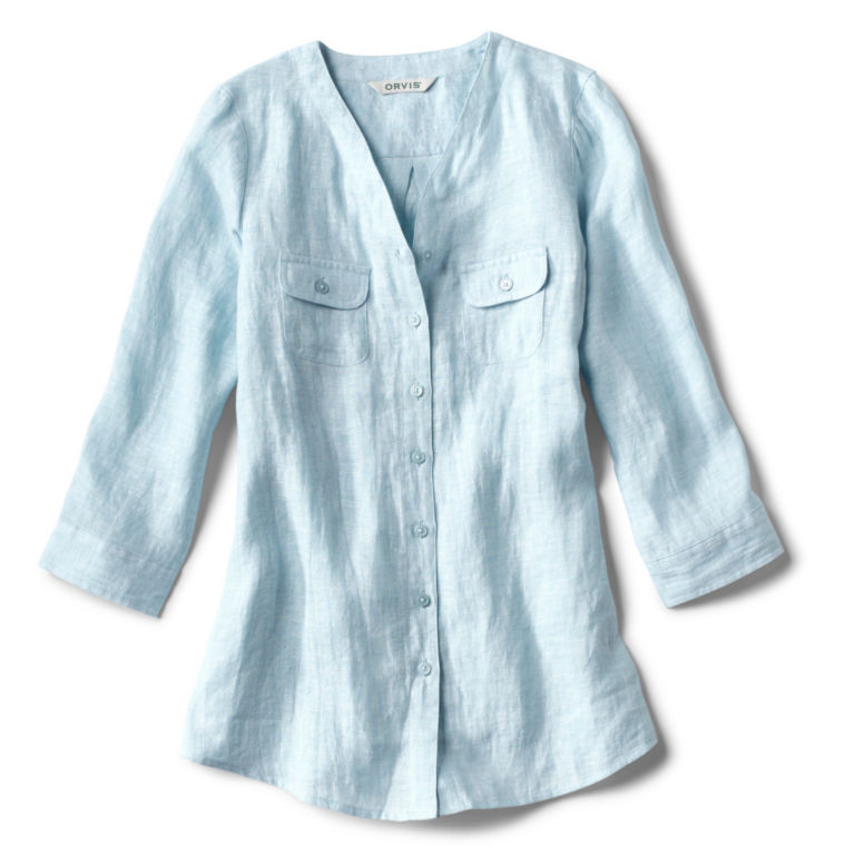 Lightweight Linen Three-Quarter-Sleeved Shirt -  image number 0