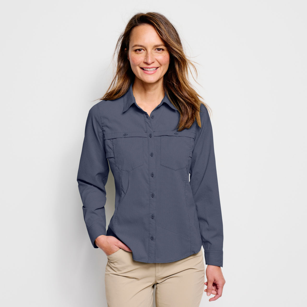 Women’s Open Air Caster Long-Sleeved Shirt - CARBON image number 0