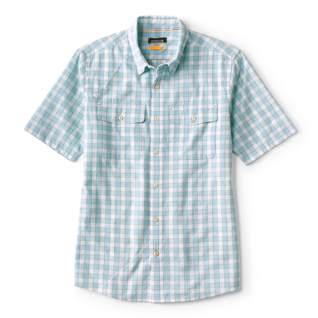 Clearwater Seersucker Short-Sleeved Shirt - CLOUD BLUE image number 0