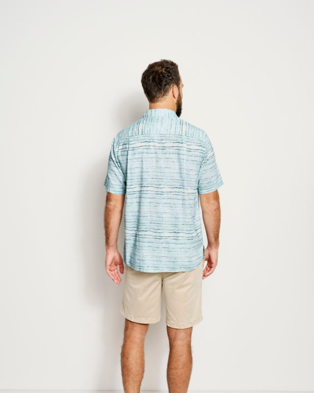 Hemp/TENCEL Stretch Short-Sleeve Shirt - BLUE FOG image number 3