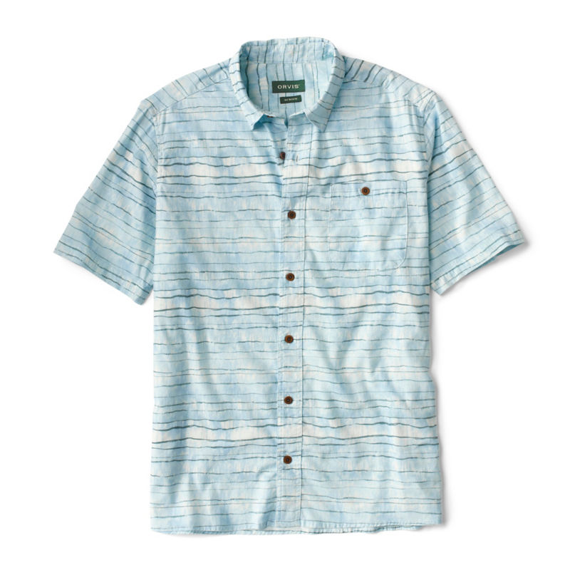 Hemp/TENCEL Stretch Short-Sleeve Shirt - BLUE FOG image number 0