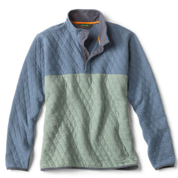 Outdoor Quilted Snap Sweatshirt - BLUESTONE/ EUCALYPTUS