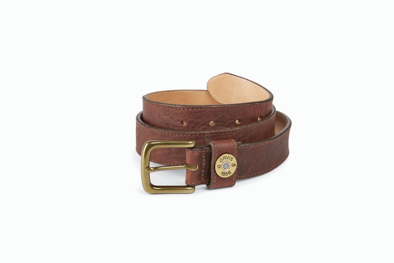 Bison Leather Shotshell Belt - BROWN image number 0