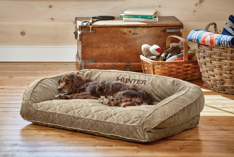 Orvis ComfortFill-Eco&trade; Couch Dog Bed - BROWN TWEED image number 1