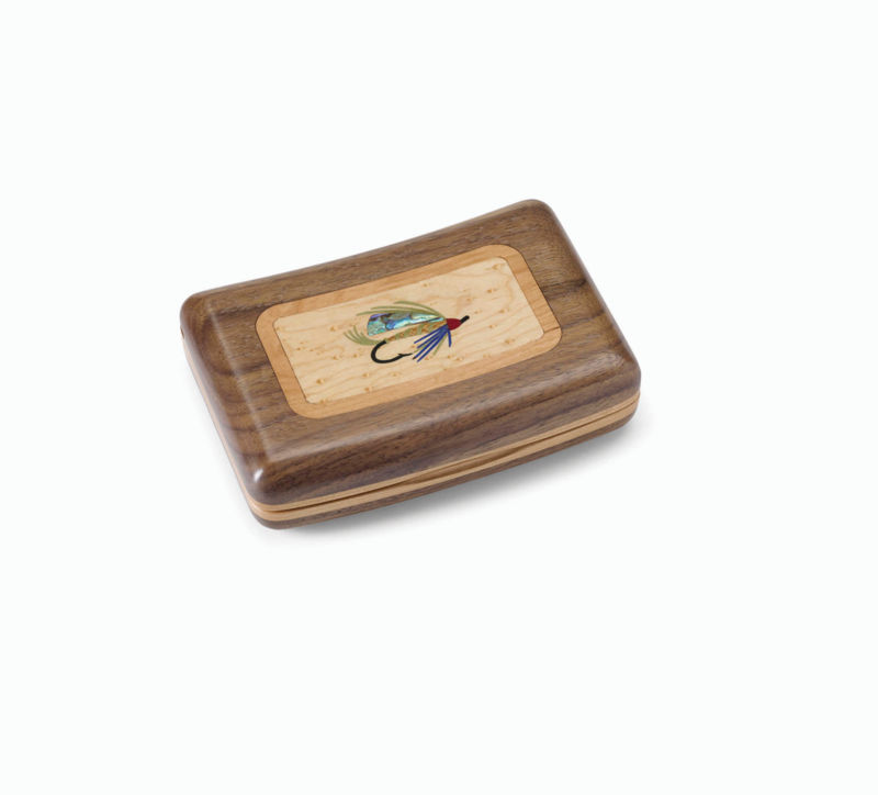 A.L. Swanson River Series Fly Boxes - Wood Inlay - BLACKFOOT image number 0
