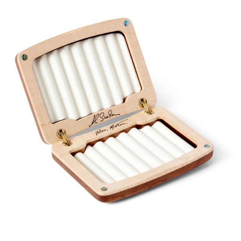 A.L. Swanson River Series Fly Boxes - Wood Inlay - TROUT image number 1