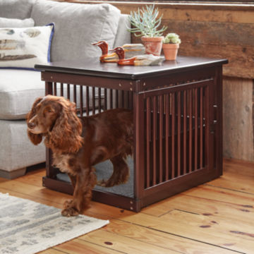 Wooden End Table Dog Crate Orvis, Dog Crate Coffee Table Large