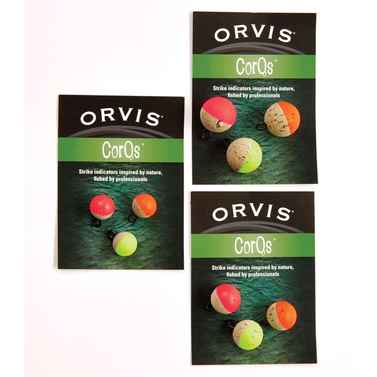Natural Cork Floats with Rubber O-Ring EcoFriendly 5/8 FlyFishing Bobbers CorQs Strike Indicators Made in USA Neon 